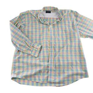 Mens XL‎ Mine Pastel Plaid Button-Down Shirt Cotton Long Sleeve Casual